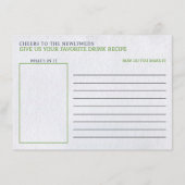 Carte D'accompagnement Recette de boisson pour la fête prénuptiale Margs  (Devant)