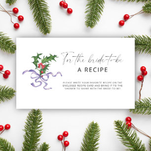 Carte D'accompagnement Recette de branche de houx d'hiver pour la future