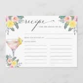 Carte D'accompagnement Recette de cocktail brillante pour la mariée à êtr (Devant)