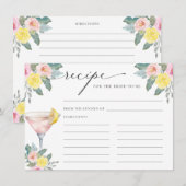 Carte D'accompagnement Recette de cocktail brillante pour la mariée à êtr (Devant / Derrière)