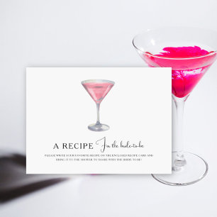 Carte D'accompagnement Recette de cocktail cosmopolite pour enterrement d
