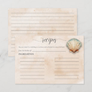 Carte D'accompagnement Recette de douche nuptiale moderne de coquillages 