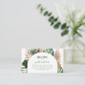 Carte D'accompagnement Recette de douche tropicale rose rayures palmier n (Debout devant)