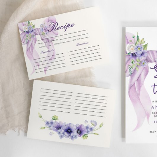 Carte D'accompagnement Recette de Fête des mariées au ruban pourpre