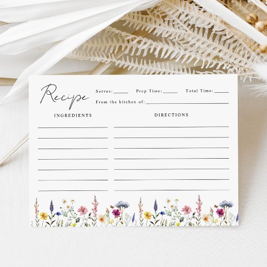 Carte D'accompagnement Recette de Fête des mariées de prairie Fleur sauva