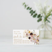 Carte D'accompagnement Recette de Fête des mariées élégante de fleur sauv (Debout devant)