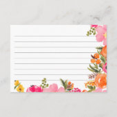 Carte D'accompagnement Recette de Fête des mariées florale orange gras (Dos)