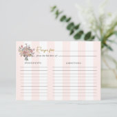 Carte D'accompagnement Recette de Fête des mariées florale rayée rose (Debout devant)