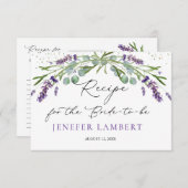 Carte D'accompagnement Recette de Fête des mariées Lavender Eucalyptus (Devant / Derrière)