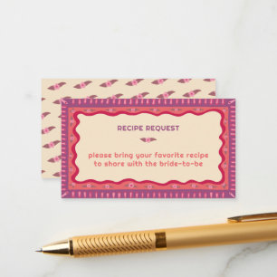 Carte D'accompagnement Recette de Fête des mariées personnalisée retro Bo