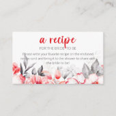 Carte D'accompagnement Recette de fleurs d'aquarelle gris rouge pour la m (Devant)
