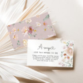 Carte D'accompagnement Recette de fleurs sauvages élégantes pour la futur