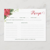 Carte D'accompagnement Recette de la douche de mariée hivernale Poinsetti (Devant)