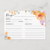Carte D'accompagnement Recette de mariage à l'aquarelle florale boho pein (Devant)