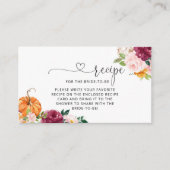 Carte D'accompagnement Recette de mariage automnal citrouille burgundy (Devant)