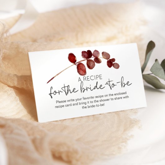 Carte D'accompagnement Recette de Mariage Rose de fleurs rouges