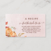 Carte D'accompagnement Recette de mariage rustique à la citrouille d'auto (Devant)