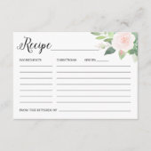 Carte D'accompagnement Recette de verdure florale rosée DEVON (Devant)