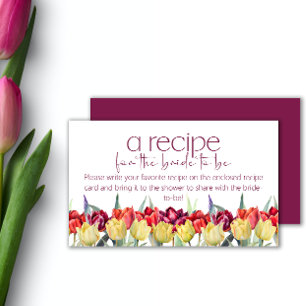 Carte D'accompagnement Recette des tulipes jaunes rouges printanières pou