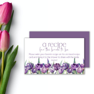 Carte D'accompagnement Recette des tulipes pourpres printemps pour la mar