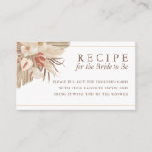 Carte D'accompagnement Recette d'herbe de Palm Pampas séchée pour la mari (Devant)