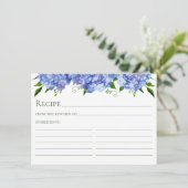Carte D'accompagnement Recette d'hortensias bleus (Debout devant)