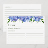 Carte D'accompagnement Recette d'hortensias bleus (Devant / Derrière)