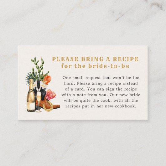 Carte D'accompagnement Recette du Boho occidental (Devant)