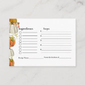 Carte D'accompagnement Recette du Citrouille d'automne pour la mariée (Dos)