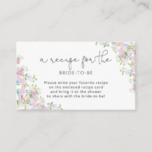 Carte D'accompagnement Recette élégante pour la future mariée