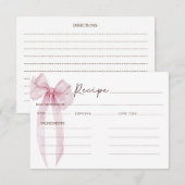 Carte D'accompagnement Recette Fête de Mariage Arc en Rose (Devant / Derrière)