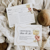 Carte D'accompagnement Recette Fête des mariées élégante Perles & Prosecc