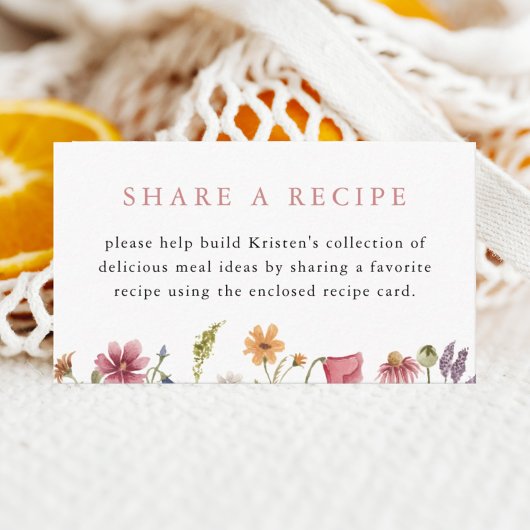 Carte D'accompagnement Recette Fête des mariées fleur sauvage