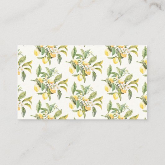 Carte D'accompagnement Recette Fleur de Citron (Dos)