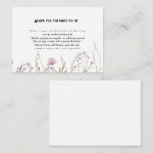 Carte D'accompagnement Recette fleur sauvage de demande de douche de mari (Devant / Derrière)