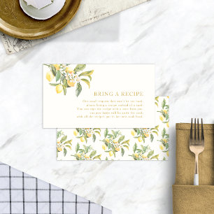 Carte D'accompagnement Recette Florale au Citron