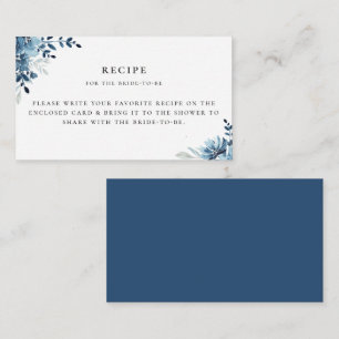 Carte D'accompagnement Recette florale Dusty Blue Navy