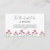 Carte D'accompagnement Recette florale pour la future mariée (Devant)