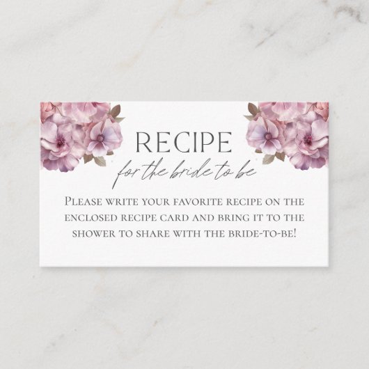 Carte D'accompagnement Recette Love In Bloom pour la future mariée (Devant)