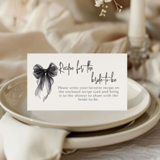 Carte D'accompagnement Recette Noire Bow Pour La Demande De Mariée À Être
