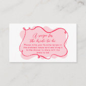 Carte D'accompagnement Recette ondulée rose et rouge dessinée à la main p (Devant)