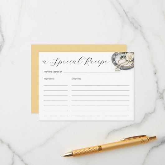 Carte D'accompagnement Recette Perles et Fêtes des mariées Roses (Devant/Arrière en situation)