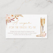 Carte D'accompagnement Recette Perles & Prosecco pour la future mariée (Devant)