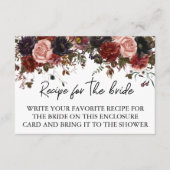 Carte D'accompagnement Recette pour la Fête des mariées de la mariée Auto (Devant)