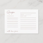 Carte D'accompagnement Recette pour la mariée boho florale (Dos)