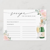 Carte D'accompagnement Recette pour la mariée d'être Champagne Floral (Devant)