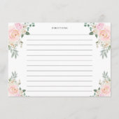 Carte D'accompagnement Recette pour la mariée d'être Champagne Floral (Dos)