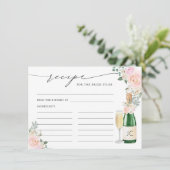 Carte D'accompagnement Recette pour la mariée d'être Champagne Floral (Debout devant)