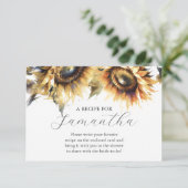 Carte D'accompagnement Recette Pour Le Thème Fleur De Soleil Mariée (Debout devant)