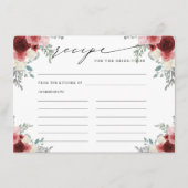 Carte D'accompagnement Recette pour que la mariée soit florale de vin rou (Devant)